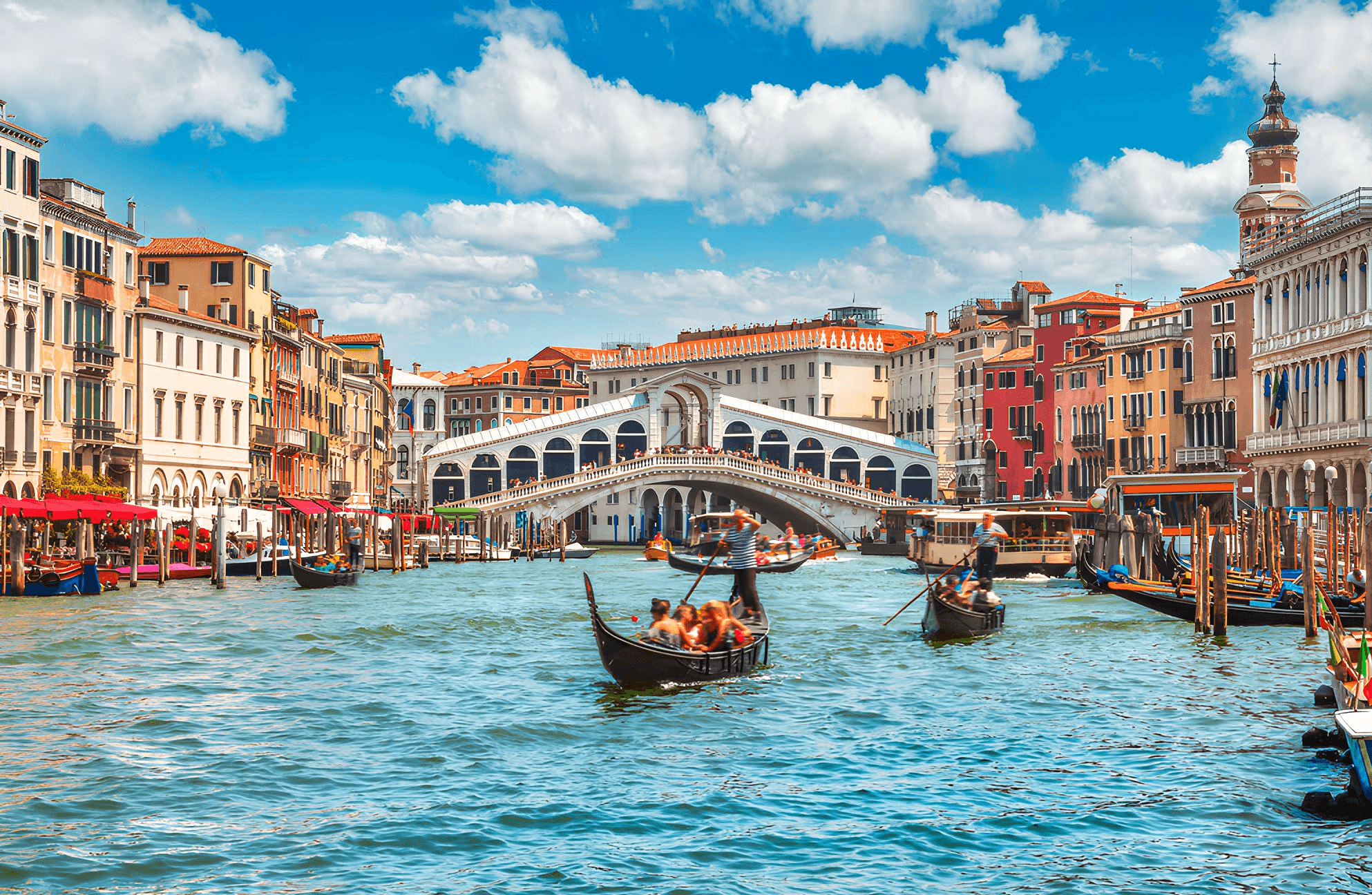 Discover the magic of Venice, the floating city built on water. Cruise through charming canals, visit St. Mark’s Square, and witness the timeless beauty of the Doge’s Palace and Bridge of Sighs.